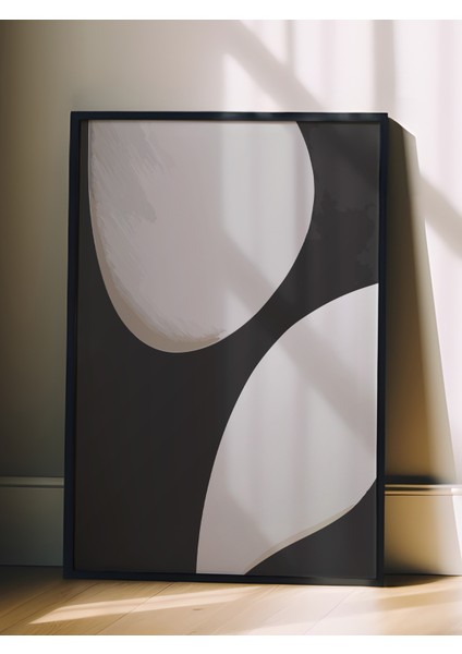 Siyah Çerçeveli Tablo, Minimal Siyah Beyaz Formlar, Ofis Dekoru Poster No: 112609 fiyatları
