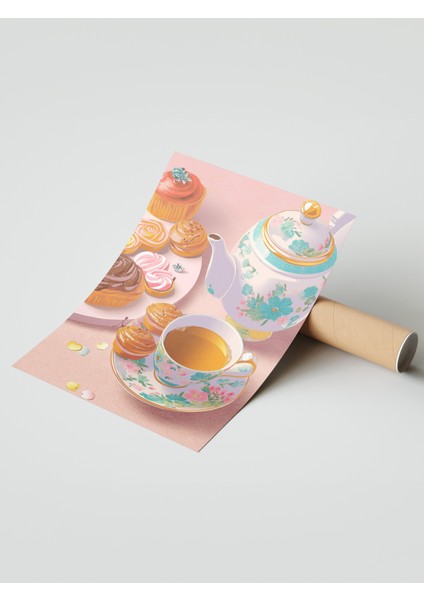 Çerçevesiz Poster, Çay ve Kurabiye – Sıcak Mutfak Dekoru, Mutfak Dekoru Poster No: 113025 modelleri