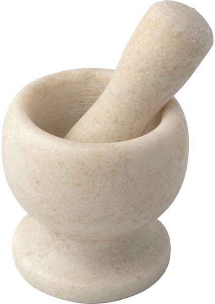 Mithra Life Lüks Doğal Desenli Ayaklı Beyaz Mermer Oyma Havan ve Tokmak MIT1247