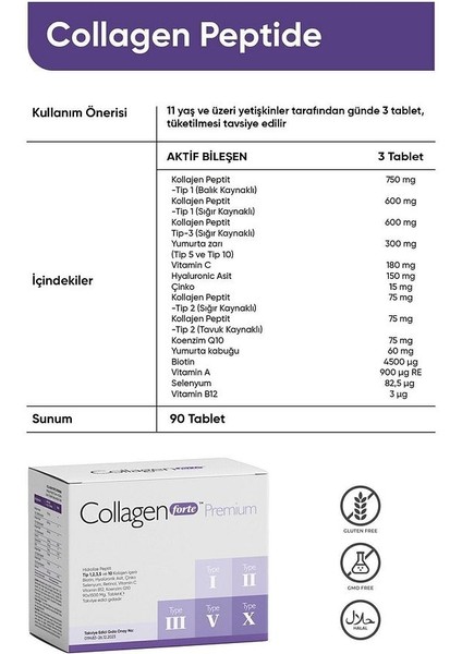 5 Tip Kolajen Premium, Biotin, Cinko, Selenyum, Retinol, B12 ve C Vitamini, Koenzim Q10 fiyatları