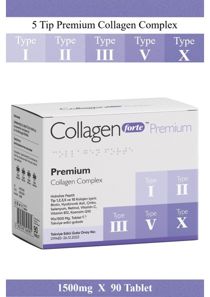 5 Tip Kolajen Premium, Biotin, Cinko, Selenyum, Retinol, B12 ve C Vitamini, Koenzim Q10 modelleri