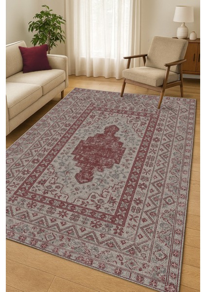 |vintage Etnik Otantik Salon Mutfak Halısı Floral Bordo-Gri|yıkanabilir Halı modelleri