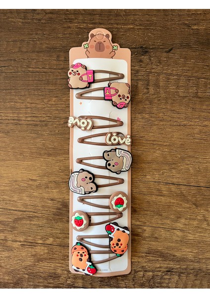 Kız Çocuk Capybara Çıtçıt Toka Seti Kapibara 10'lu Çıt Çıt Çıtçıtlı Toka