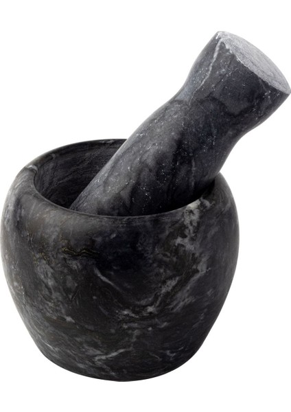 Mithra Life Lüks Doğal Desenli Koyu Gri Mermer Oyma Havan ve Tokmak MIT1251 modelleri