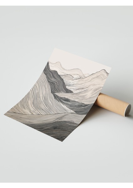Çerçevesiz Poster, Minimal Dağ Manzarası, Salon Dekoru Poster No: 112506 modelleri