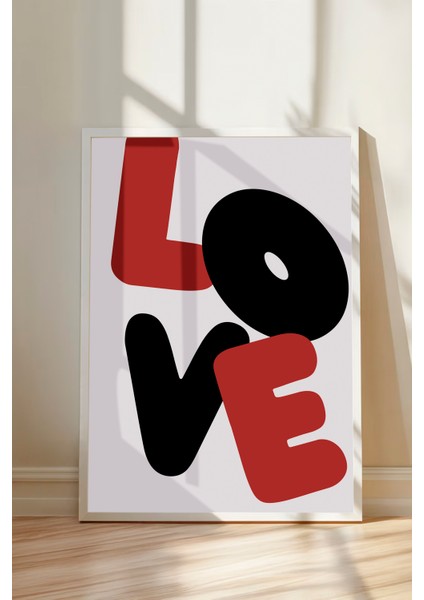 Beyaz Çerçeveli Tablo, Love Tipografi – Cesur Tasarım, Genç Odası Dekoru Poster No: 112934 modelleri