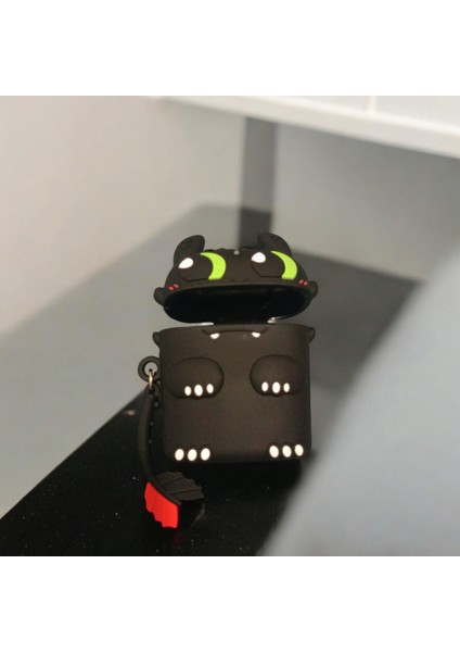Airpods Cartoon Figürlü Ejderha Desenli Kılıf 1./2. Nesil