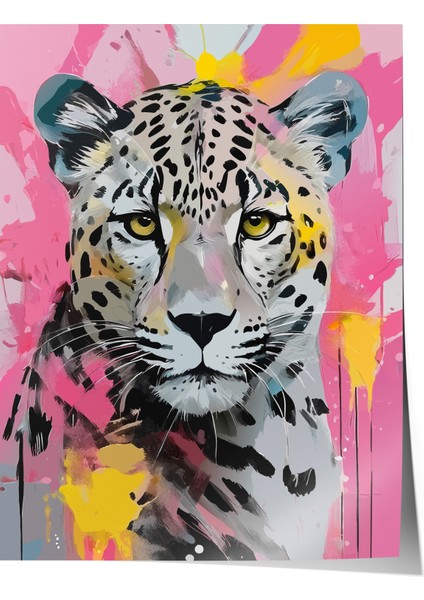 Çerçevesiz Poster, Beyaz Kaplan – Modern Sanat, Genç Odası Dekoru Poster No: 112921