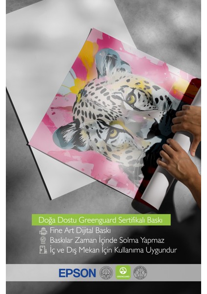 Çerçevesiz Poster, Beyaz Kaplan – Modern Sanat, Genç Odası Dekoru Poster No: 112921