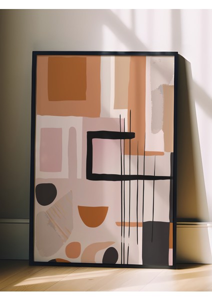 Siyah Çerçeveli Tablo, Retro Geometrik Desen – Modern Tasarım, Ofis Dekoru Poster No: 112837 fiyatları