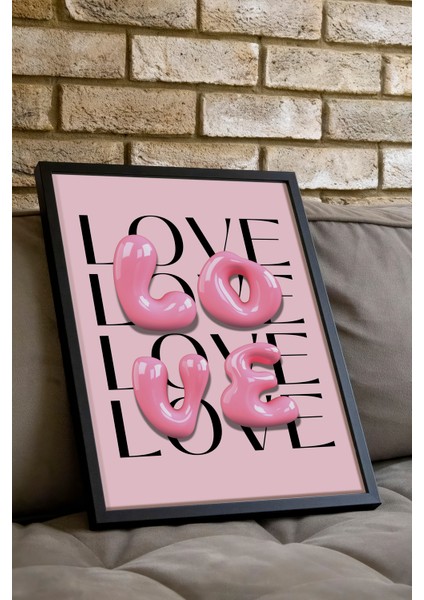 Siyah Çerçeveli Tablo, Love Yazısı – Modern Tipografi, Çalışma Odası Dekoru Poster No: 112979 indirimleri