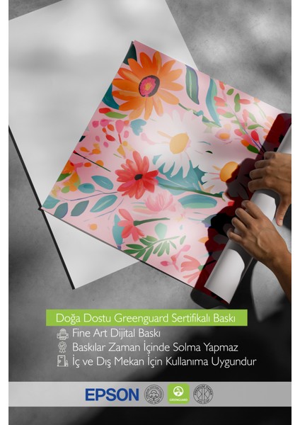 Çerçevesiz Poster, Renkli Çiçek Deseni, Salon Dekoru Poster No: 112509 indirimleri