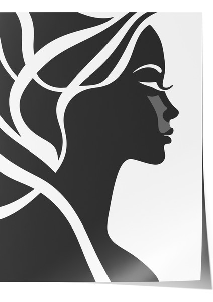 Çerçevesiz Poster, Profil Kadın Silueti – Modern Stil, Salon Dekoru Poster No: 112802