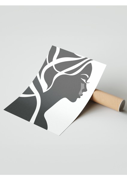 Çerçevesiz Poster, Profil Kadın Silueti – Modern Stil, Salon Dekoru Poster No: 112802 modelleri