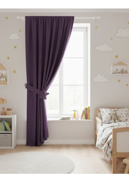 Taç Narden Mor Sade Soft Fon Perde 1x3 Sık Pile indirimleri