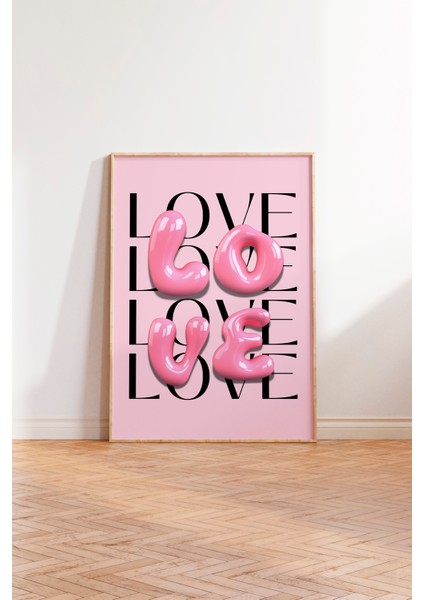 Ahşap Çerçeveli Tablo, Love Yazısı – Modern Tipografi, Çalışma Odası Dekoru Poster No: 112979 modelleri
