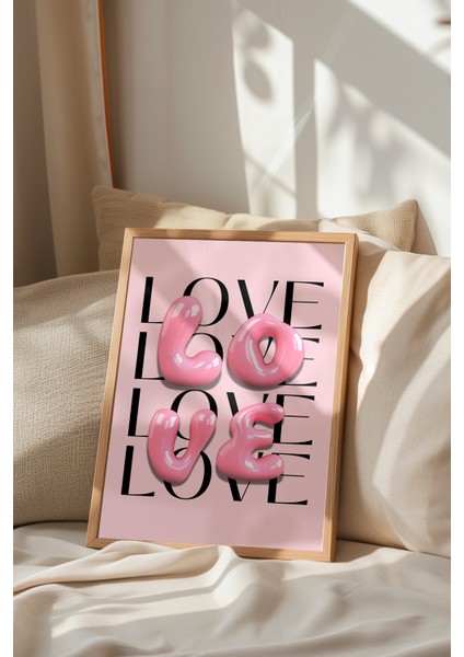 Ahşap Çerçeveli Tablo, Love Yazısı – Modern Tipografi, Çalışma Odası Dekoru Poster No: 112979 indirimleri