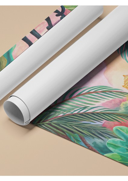 Çerçevesiz Poster, Tropik Orman ve Siyah Panter – Egzotik Hava, Salon Dekoru Poster No: 113124 fırsatları