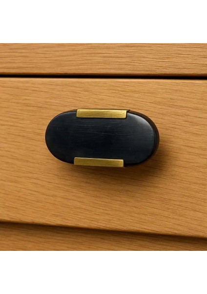Doğal Taş Kulp Siyah/parlak Sarı 25X53MM (Kv Ck 111B)