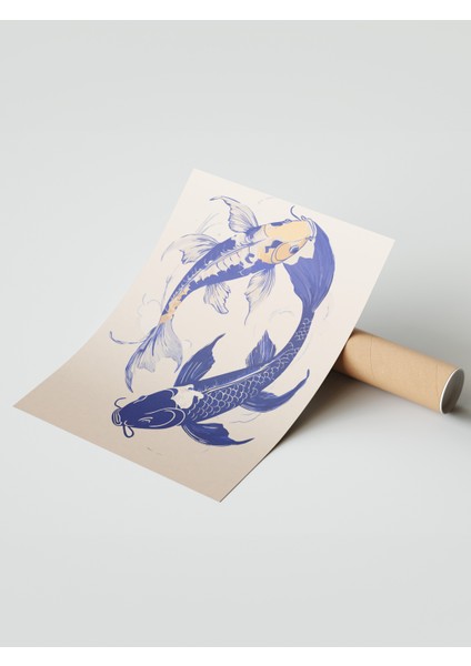 Çerçevesiz Poster, Yin Yang Koi Balıkları, Salon Dekoru Poster No: 112504 modelleri