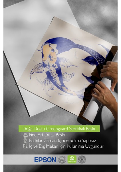 Çerçevesiz Poster, Yin Yang Koi Balıkları, Salon Dekoru Poster No: 112504