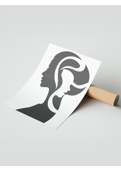 Çerçevesiz Poster, Kadın Silueti – Minimal Sanat, Yatak Odası Dekoru Poster No: 112777 modelleri