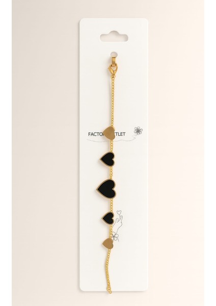 Gold Siyah Kalpli Zarif Çelik Bileklik fiyatları