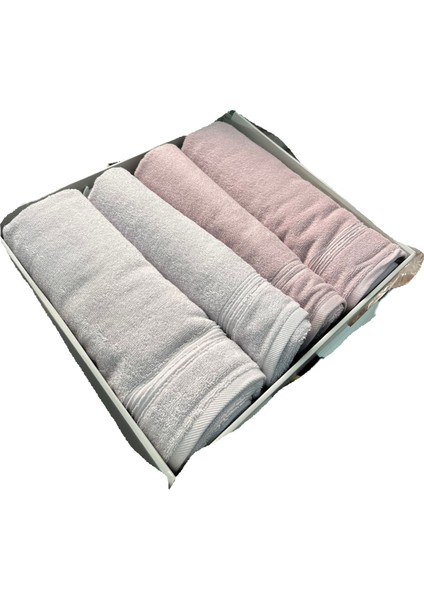 Alleur Havlu Seti Best Set Hamam Takımı Gri-Pembe modelleri