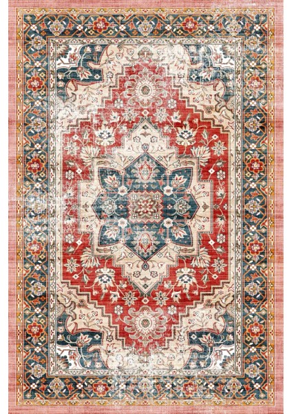 | Vintage Eskitme Tarz Otantik Minimalist Modern Desenli| Yıkanabilir Halı
