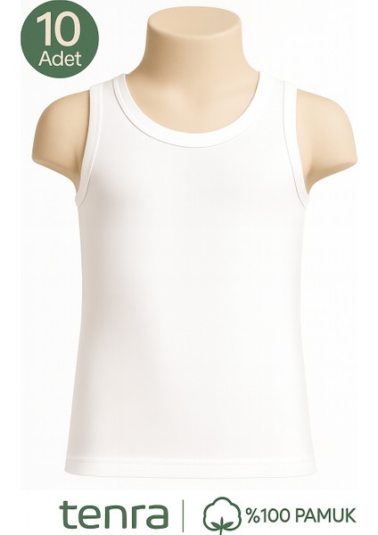 Beyaz Askılı Çocuk Atlet 10 Adet %100 Pamuk