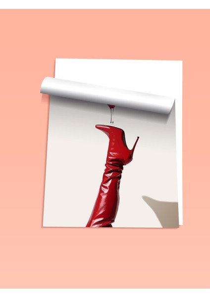 Çerçevesiz Poster, Kırmızı Çizme ve Martini, Salon Dekoru Poster No: 112513 fiyatları