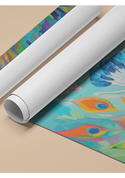 Çerçevesiz Poster, Canlı Renkli Tavuskuşu – Modern Sanat, Salon Dekoru Poster No: 112560 fırsatları