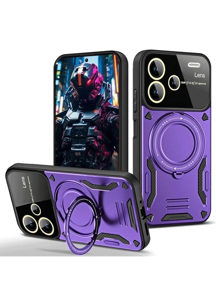 Xiaomi Redmi Note 13 Pro Plus Joy Lens Standlı Kapak - Mor Dpmah