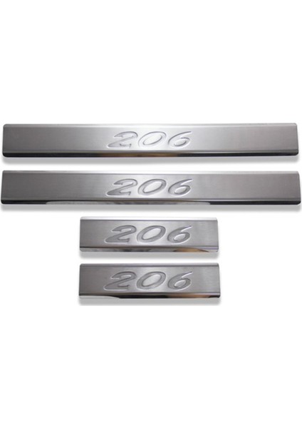 Peugeot 206 Hb/sd/sw Uyumlu Kapı Eşiği 4 Kapı 1998-2012 Paslanmaz Krom