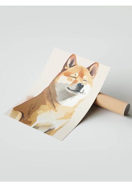 Çerçevesiz Poster, Shiba Inu Köpek Portre, Genç Odası Dekoru Poster No: 112432 modelleri