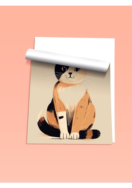 Çerçevesiz Poster, Minimal Kedi Portresi, Genç Odası Dekoru Poster No: 112439 fiyatları