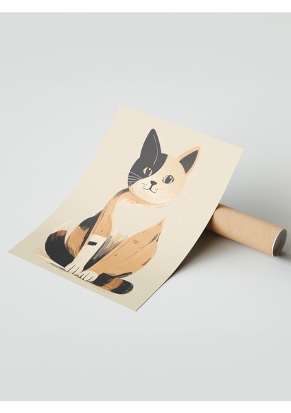 Çerçevesiz Poster, Minimal Kedi Portresi, Genç Odası Dekoru Poster No: 112439 modelleri