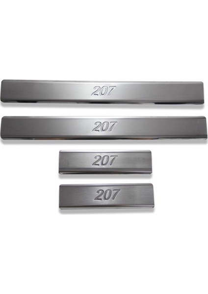 Peugeot 207 Hb/sw Uyumlu Kapı Eşiği 4 Parça 2006-2012 Paslanmaz Krom