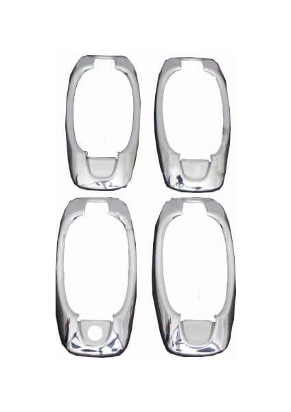 Peugeot Bipper Uyumlu Kapı Kolu Çerçevesi 4 Parça 2008 ve Üzeri Paslanmaz Krom