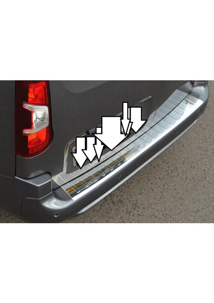 Peugeot Partner 3 Uyumlu Arka Tampon Eşiği 2019 ve Üzeri Paslanmaz Krom fiyatları