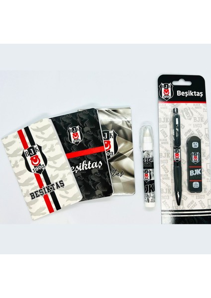 Beşiktaş Lisanslı Kırtasiye Seti – 3 Defter, Versatil Kalem, 0.7 Kalem Ucu ve Roket Silgi – Bjk Taraftar Okul ve Öğrenci Seti