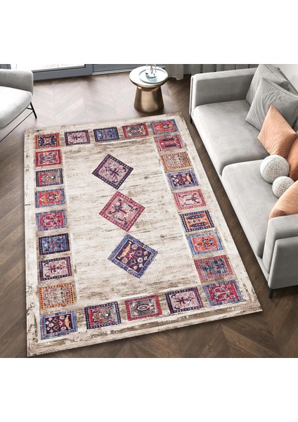 | Vintage Eskitme Tarz Otantik Minimalist Modern Desenli| Yıkanabilir Halı fırsatları