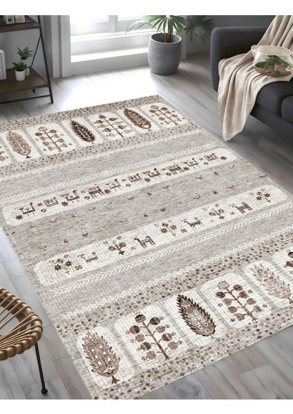| Vintage Eskitme Tarz Otantik Minimalist Soft Gri-Krem | Yıkanabilir Halı fiyatları