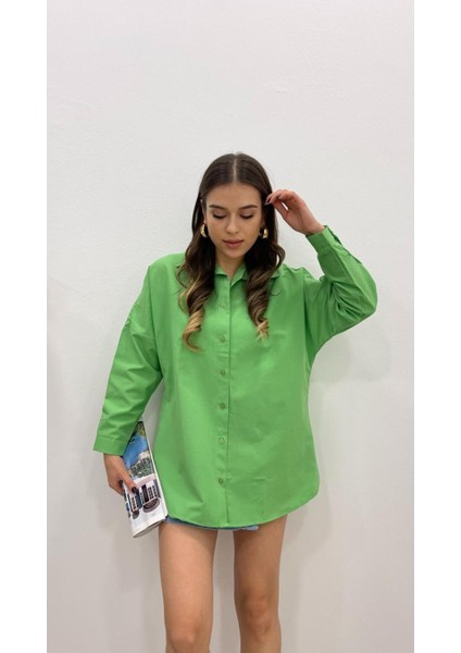 Kadın Oversize Basic Uzun Kol Gömlek fırsatları