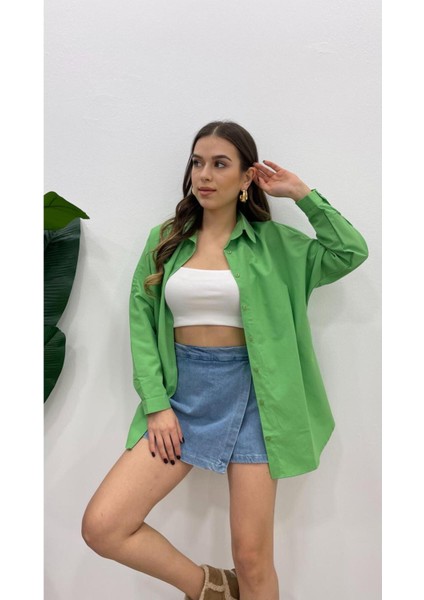 Kadın Oversize Basic Uzun Kol Gömlek indirimleri