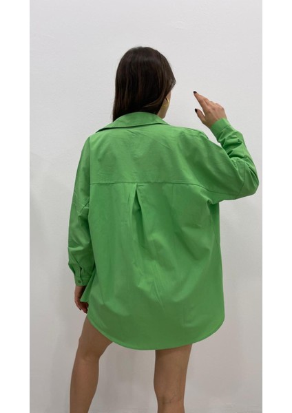 Kadın Oversize Basic Uzun Kol Gömlek