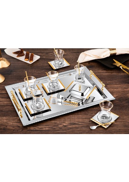 Roma 40 Parça 12 Kişilik Çay Seti - 18/10 Paslanmaz Çelik