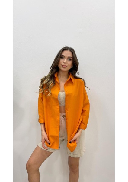 Kadın Oversize Basic Uzun Kol Gömlek fırsatları