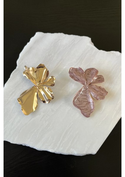 Dokulu Çiçek Küpe modelleri