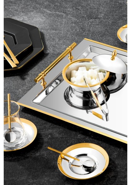 Rio 22 Parça 6 Kişilik Çay Seti - 18/10 Paslanmaz Çelik fiyatları